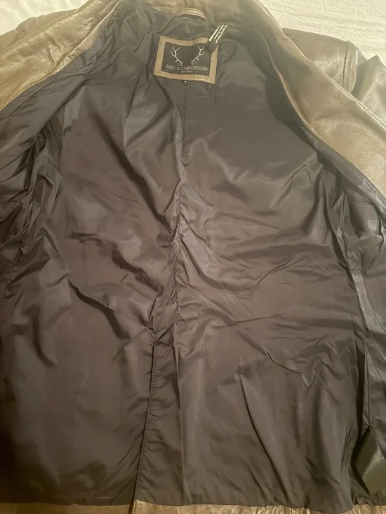 Bod and Christensen Brown Leather Blazer Jacket - Picture 4 of 5